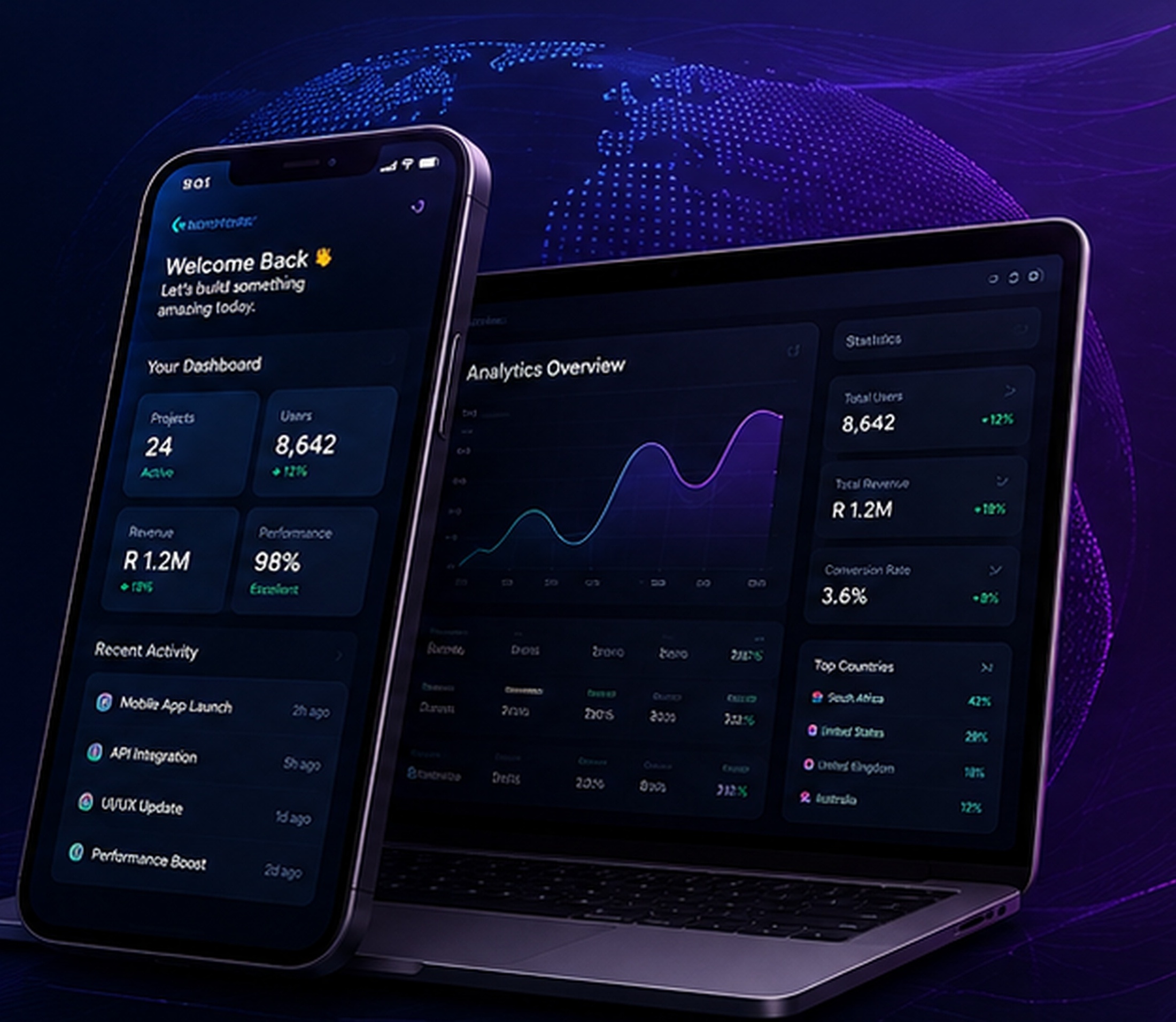 Premium mobile and web application interface showcase